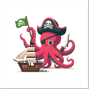 Pirate Octopus Posters and Art